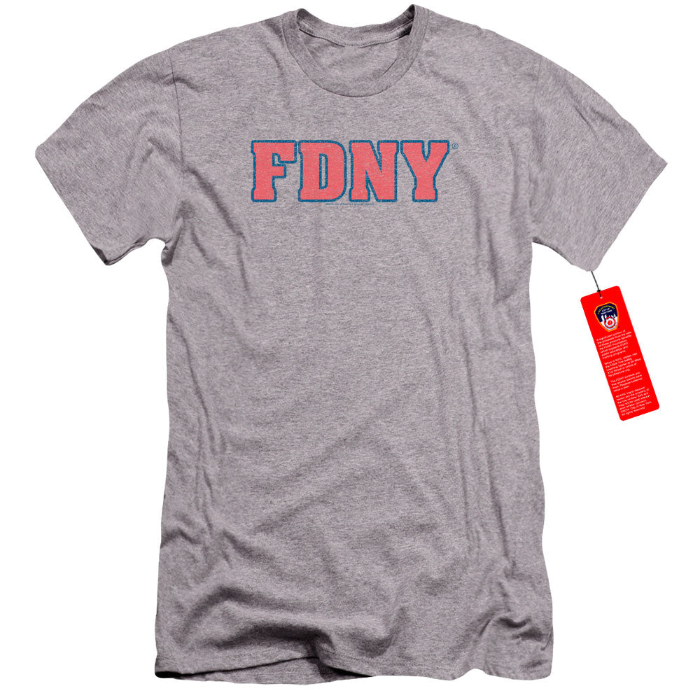 FDNY Premium Canvas T-Shirt New York Fire Dept Logo Heather Tee