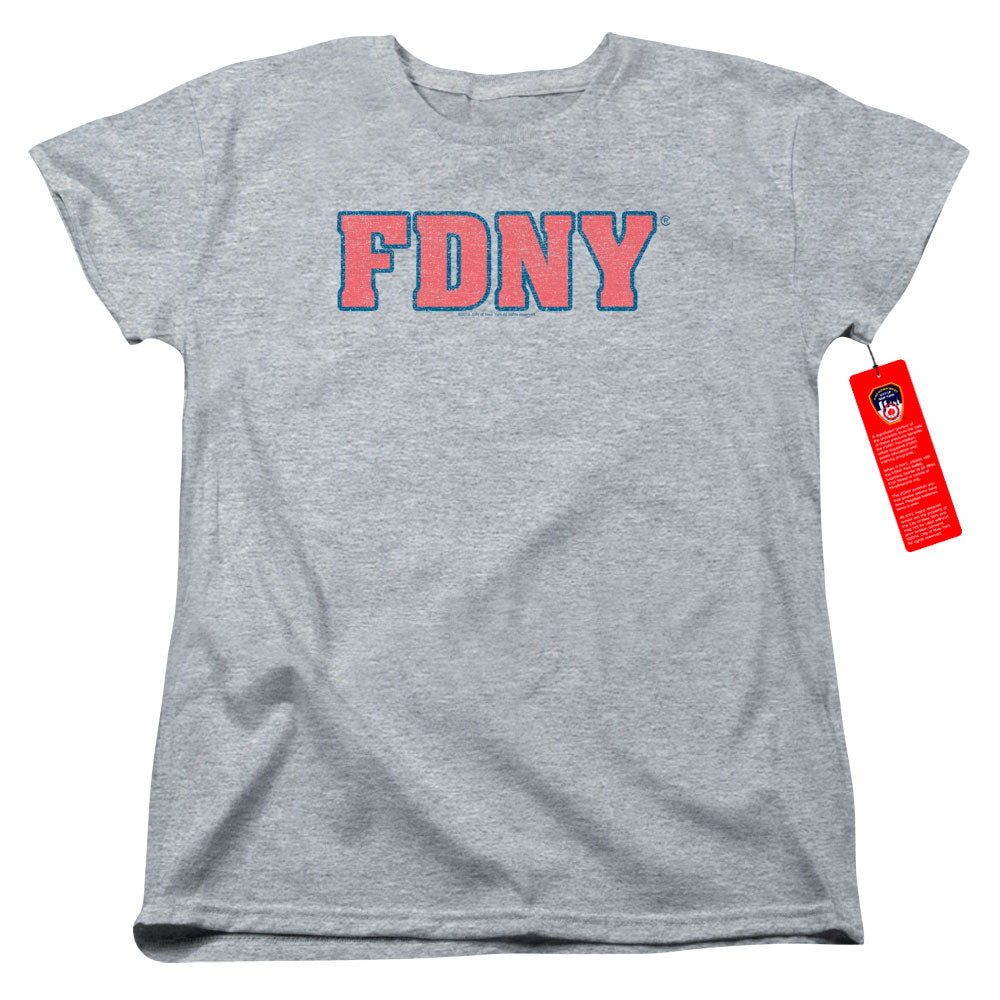 FDNY Womens T-Shirt New York Fire Dept Logo Heather Tee