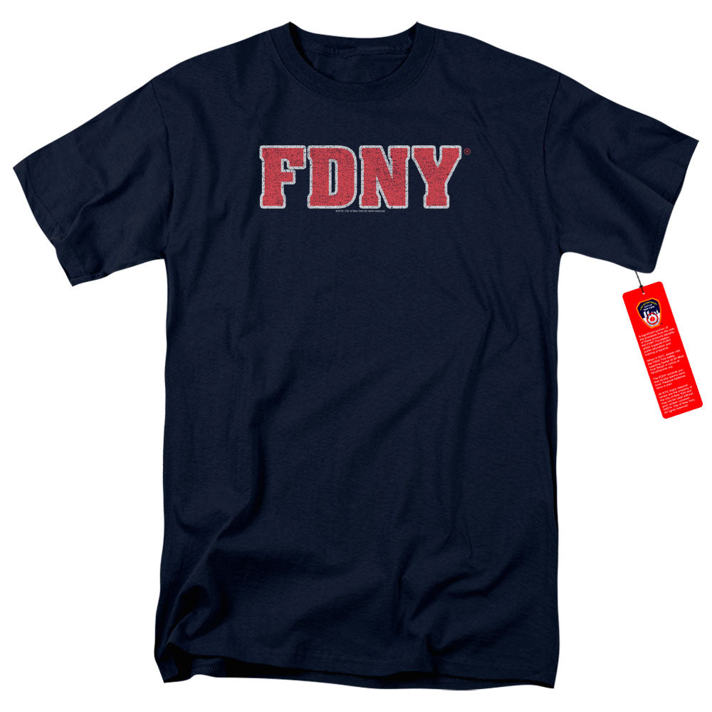 FDNY Mens T-Shirt New York Fire Dept Logo Navy Blue Tee