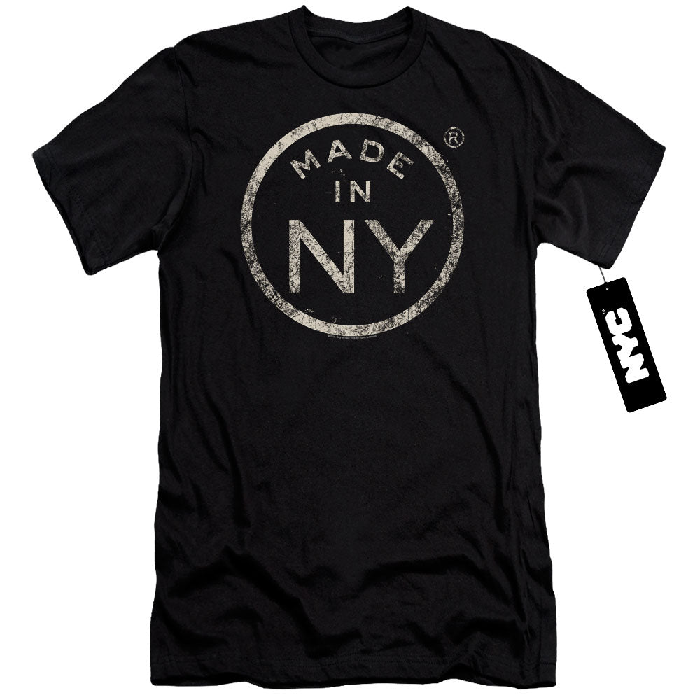 NYC Premium Canvas T-Shirt Distressed Made In NY Black Tee