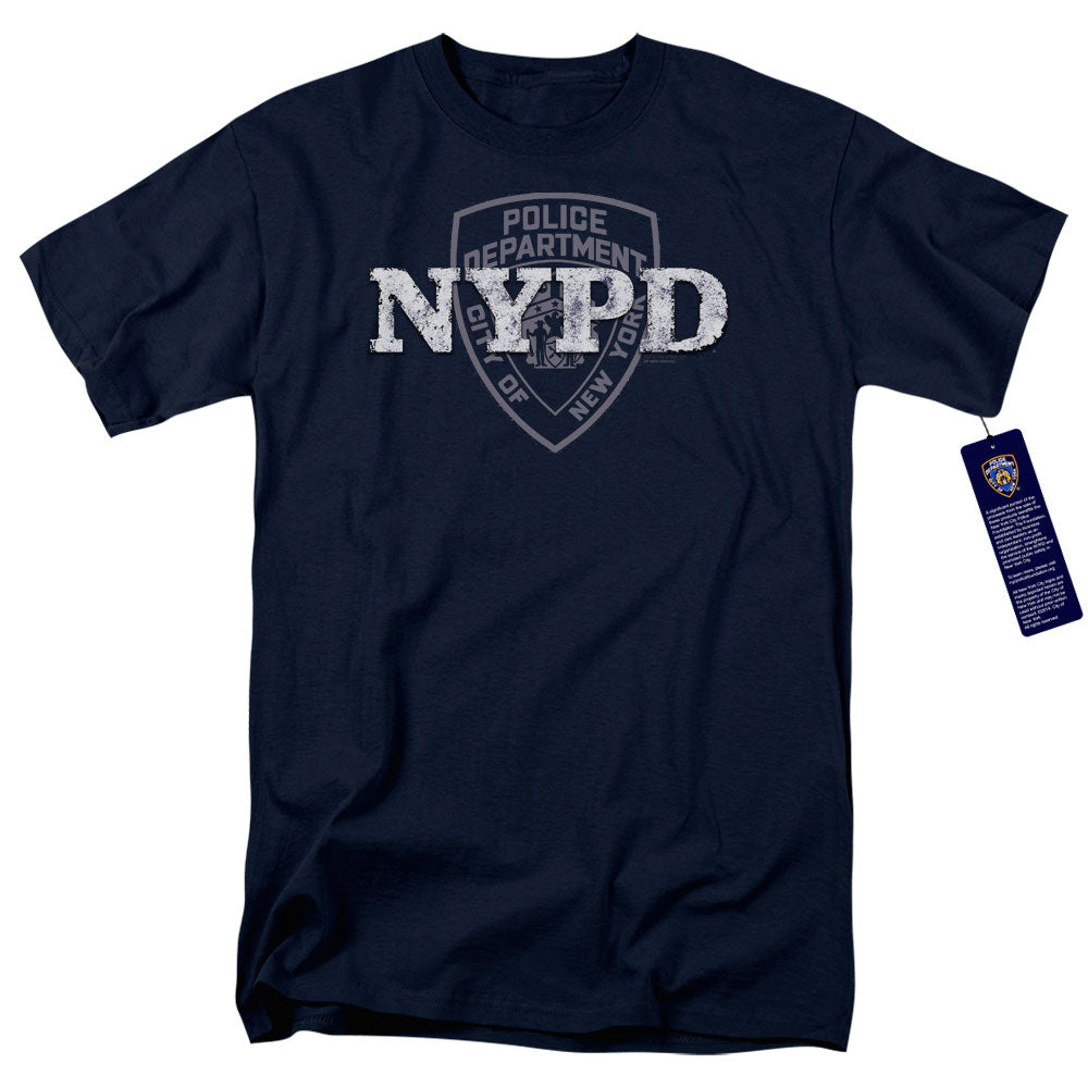 NYPD Mens T-Shirt New York Police Dept Logo Navy Blue Tee