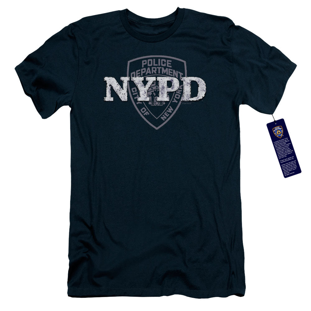 NYPD Slim Fit T-Shirt New York Police Dept Logo Navy Blue Tee