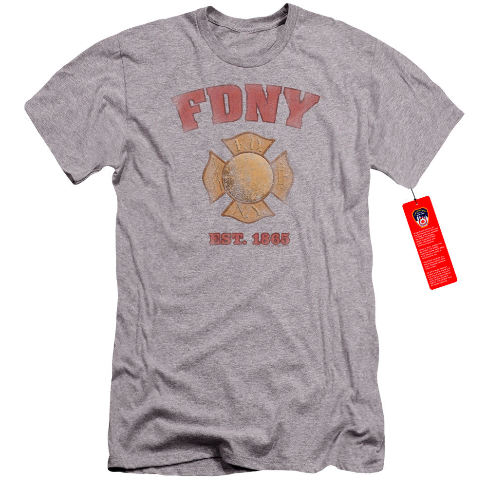 FDNY Premium Canvas T-Shirt New York City Fire Dept Vintage Heather Tee