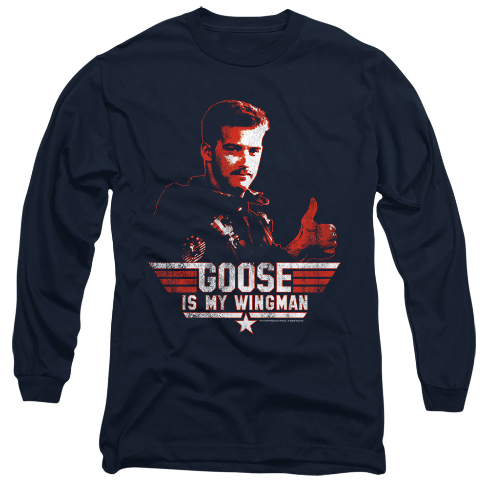 Top Gun Long Sleeve T-Shirt Goose is My Wingman Navy Tee