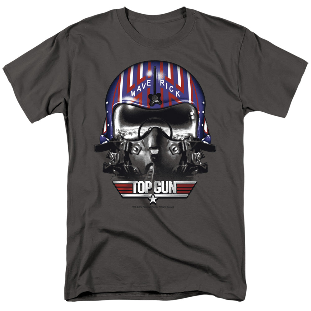 Top Gun T-Shirt Maverick Helmet Charcoal Tee