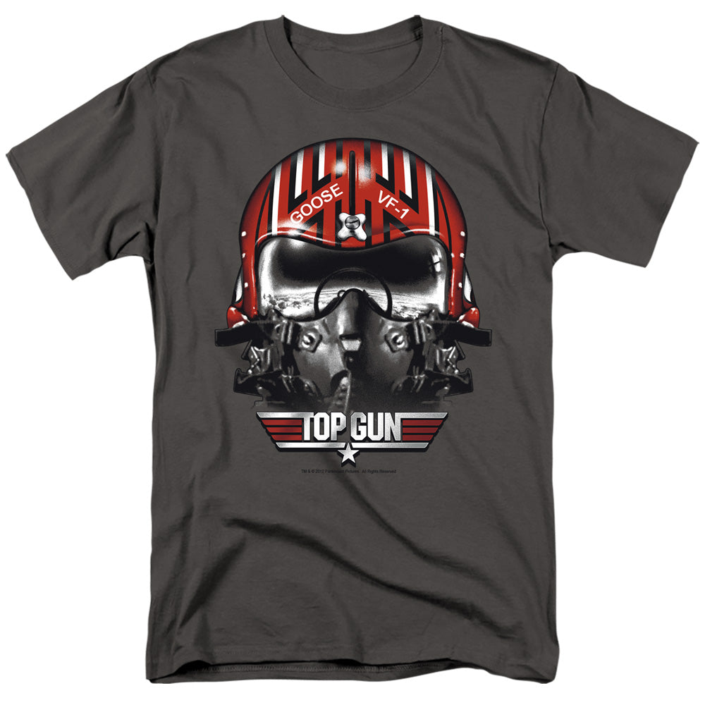 Top Gun T-Shirt Goose Helmet Charcoal Tee