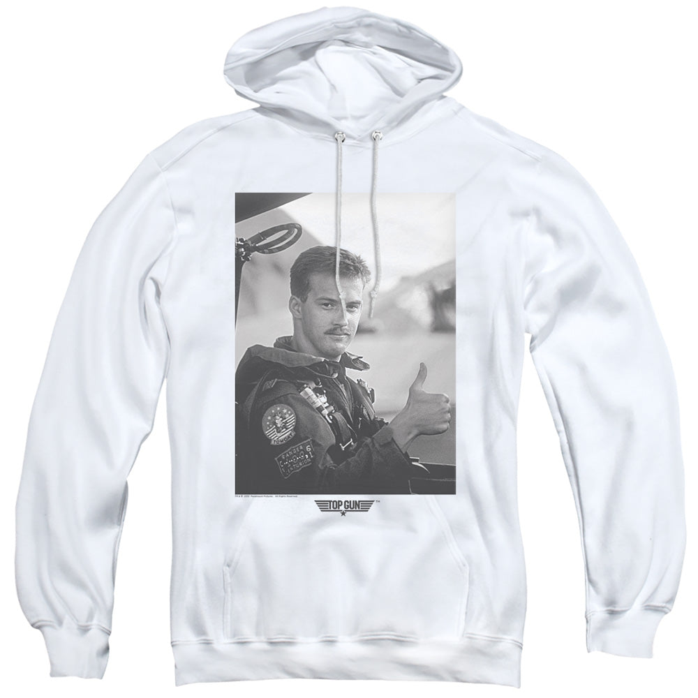 Top Gun Hoodie Goose Portrait White Hoody