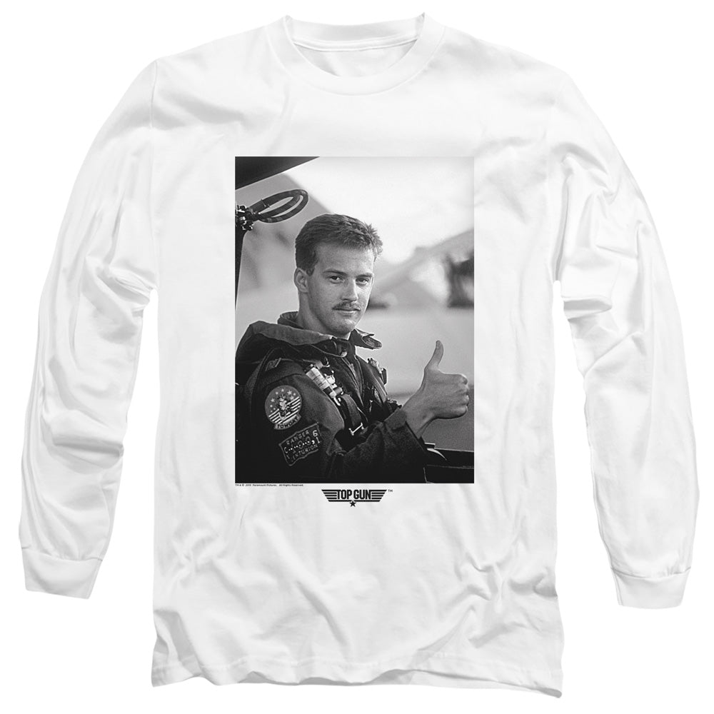 Top Gun Long Sleeve T-Shirt Goose Portrait White Tee