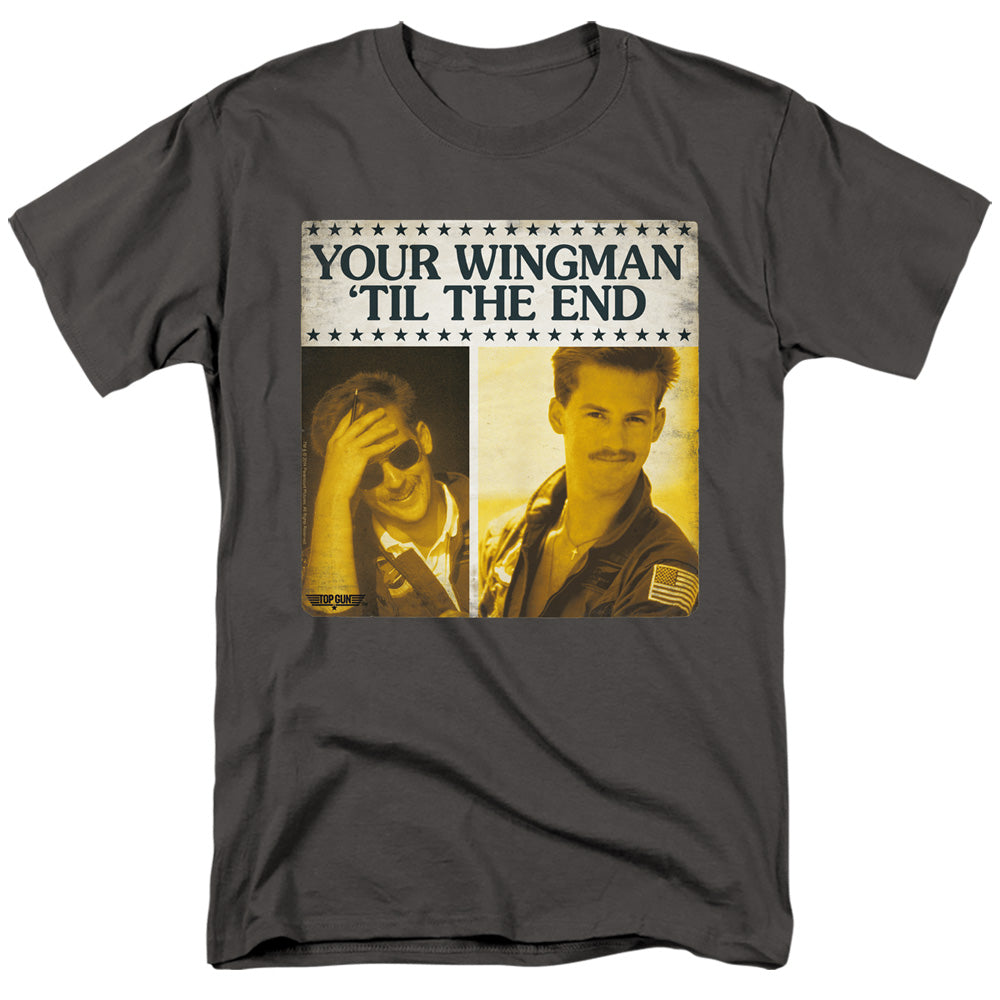 Top Gun T-Shirt Wingman 'Til The End Charcoal Tee