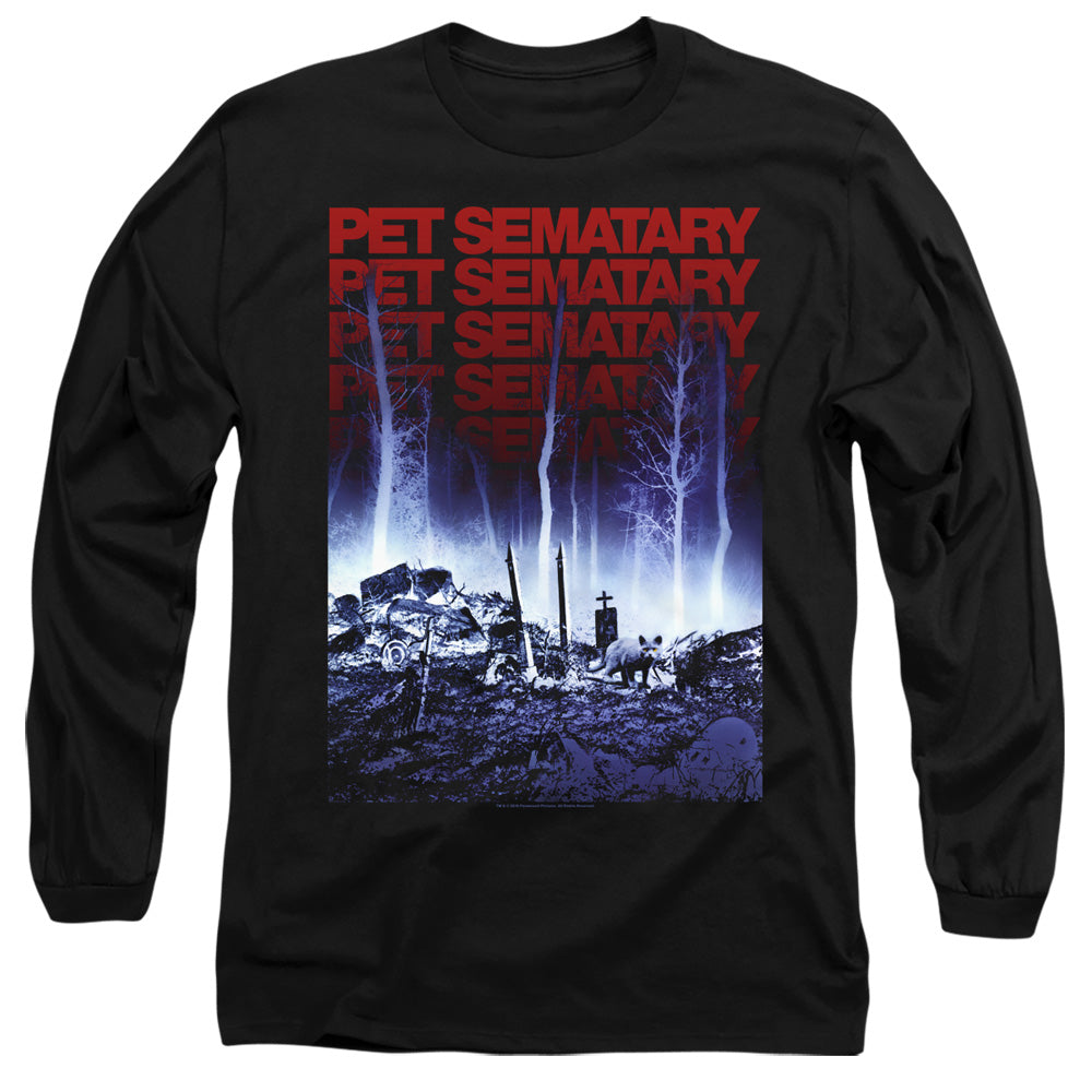 Pet Sematary Long Sleeve T-Shirt Repeat Black Tee