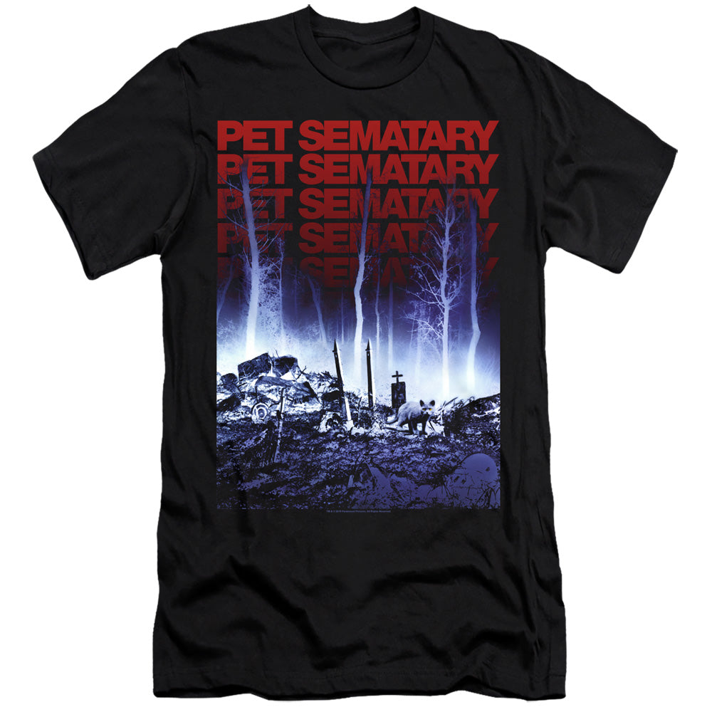 Pet Sematary Premium Canvas T-Shirt Repeat Black Tee