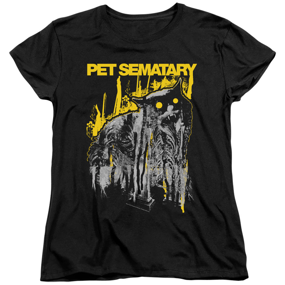 Pet Sematary Womens T-Shirt Decayed Cat Black Tee