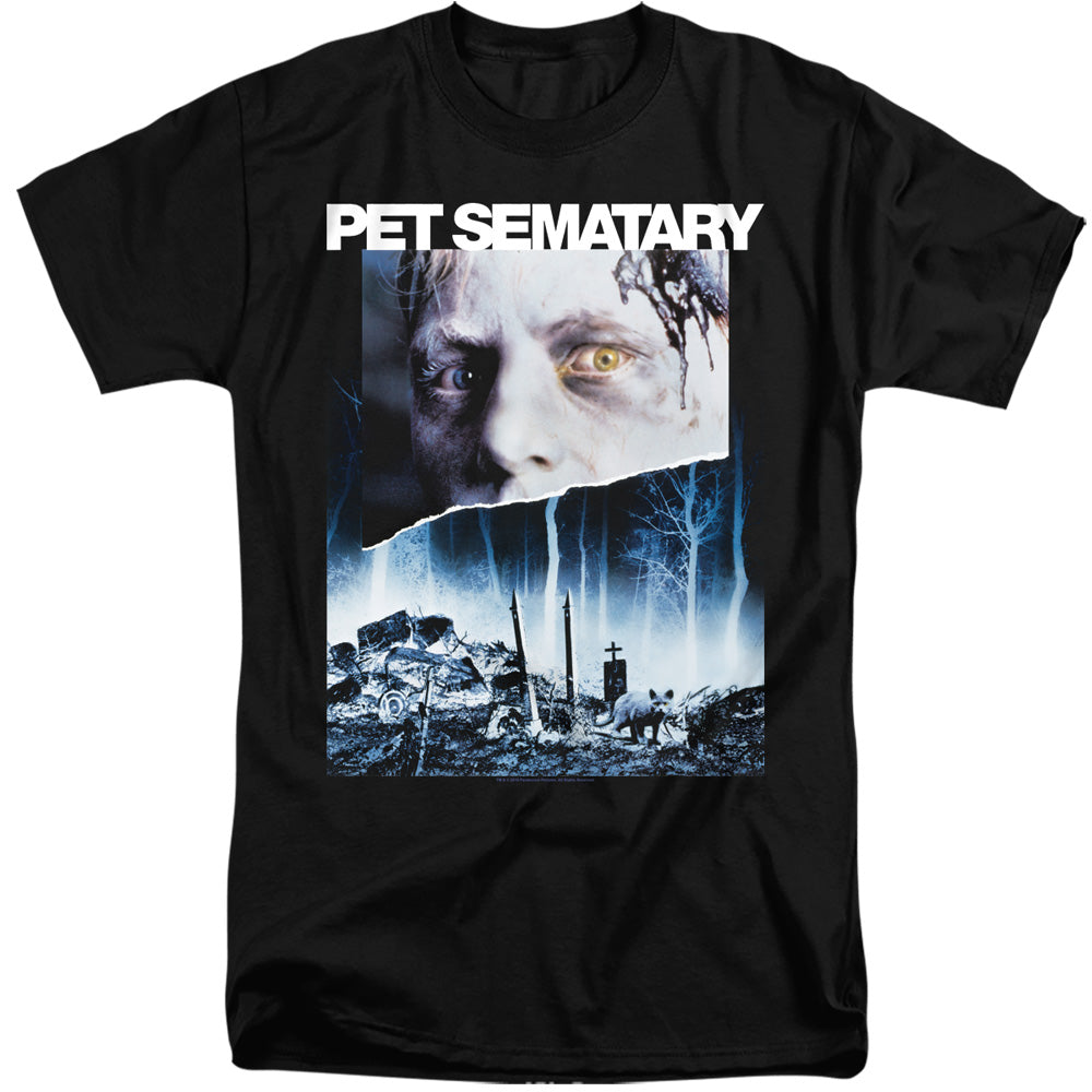 Pet Sematary Tall T-Shirt Movie Poster Black Tee