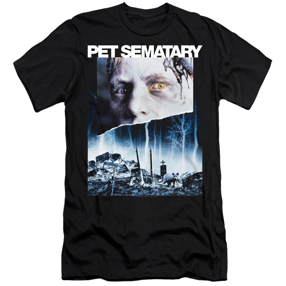 Pet Sematary Slim Fit T-Shirt Movie Poster Black Tee