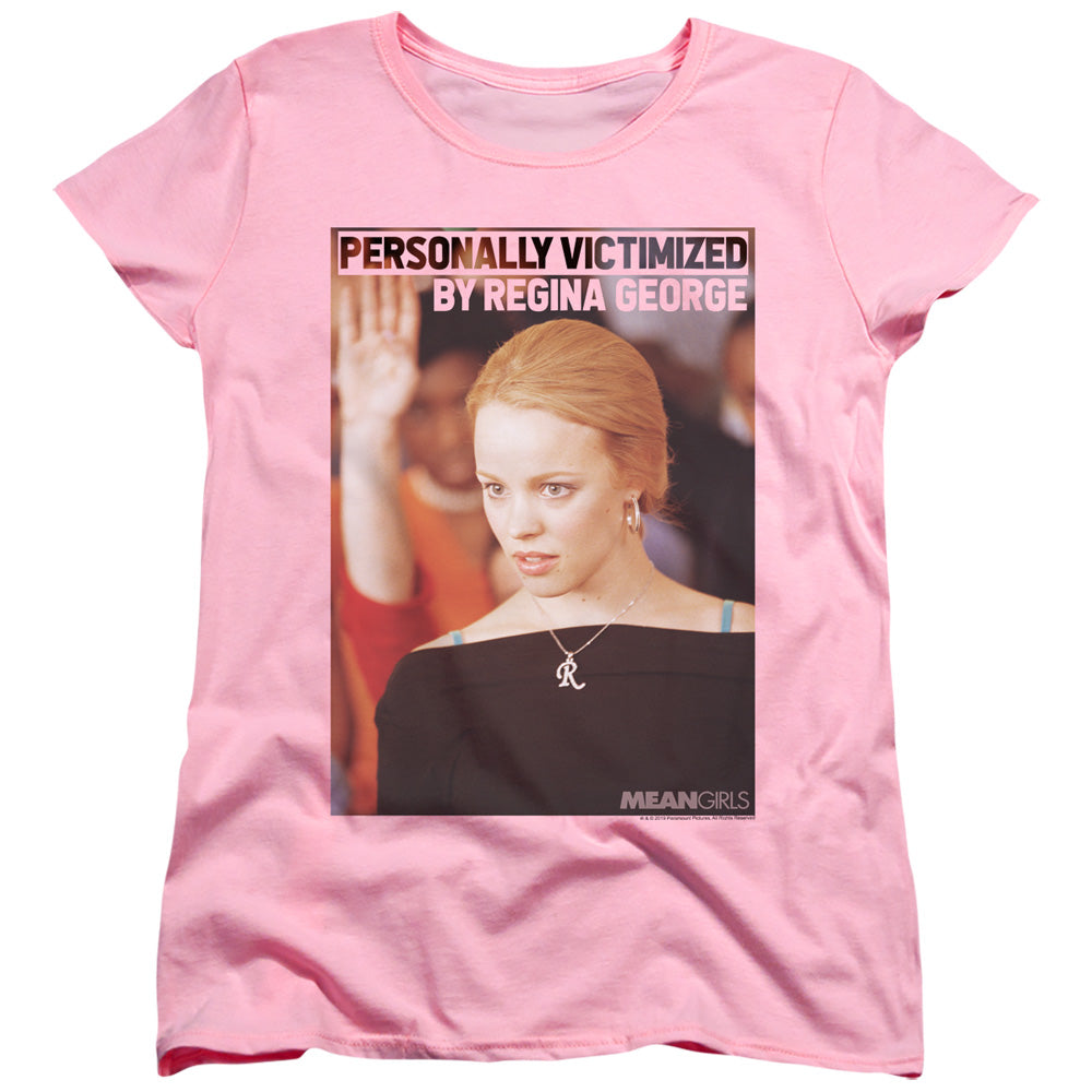 Mean Girls Womens T-Shirt Regina George Victim Pink Tee