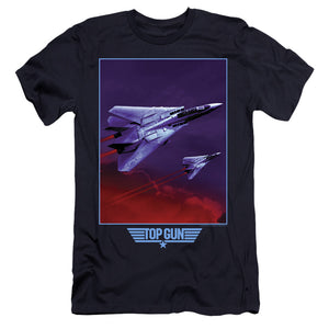 Top Gun Premium Canvas T-Shirt F 14 Tomcat in Clouds Navy Tee - Yoga Clothing for You
