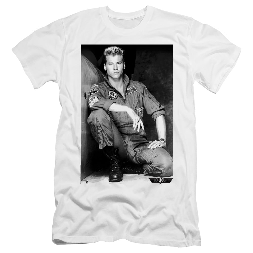 Top Gun Premium Canvas T-Shirt Iceman Portrait White Tee