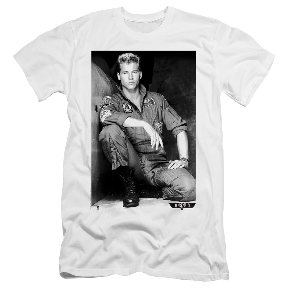 Top Gun Slim Fit T-Shirt Iceman Portrait White Tee