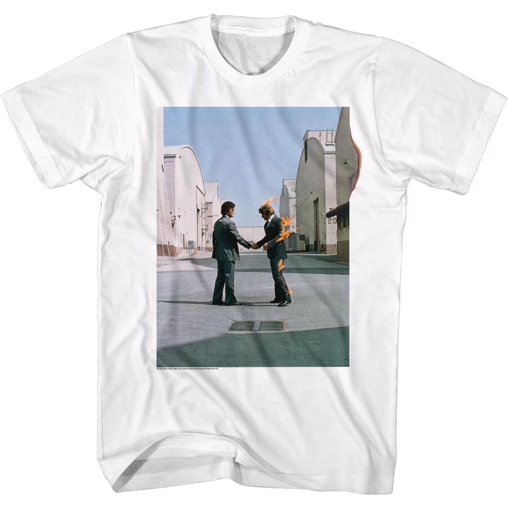 Pink Floyd T-Shirt Wish You Were Here Album Cover White Tee