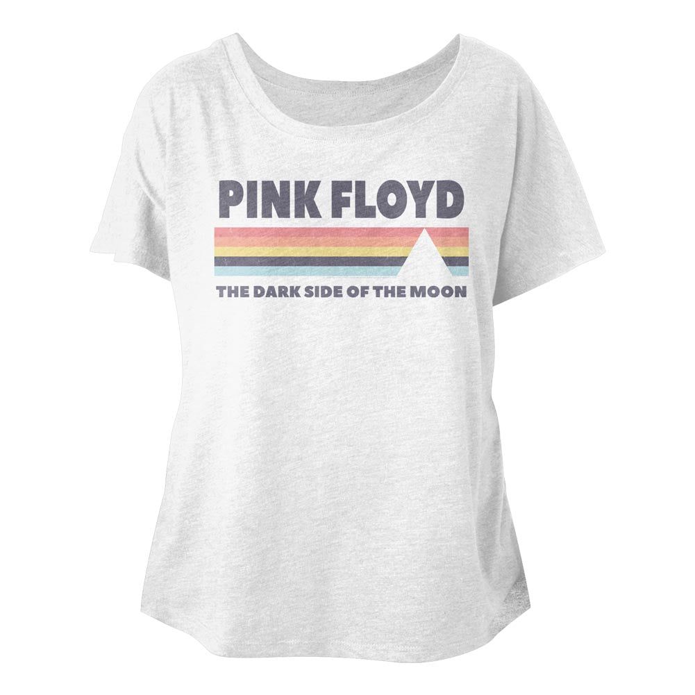 Pink Floyd Ladies Dolman T-Shirt The Dark Side of the Moon White Tee