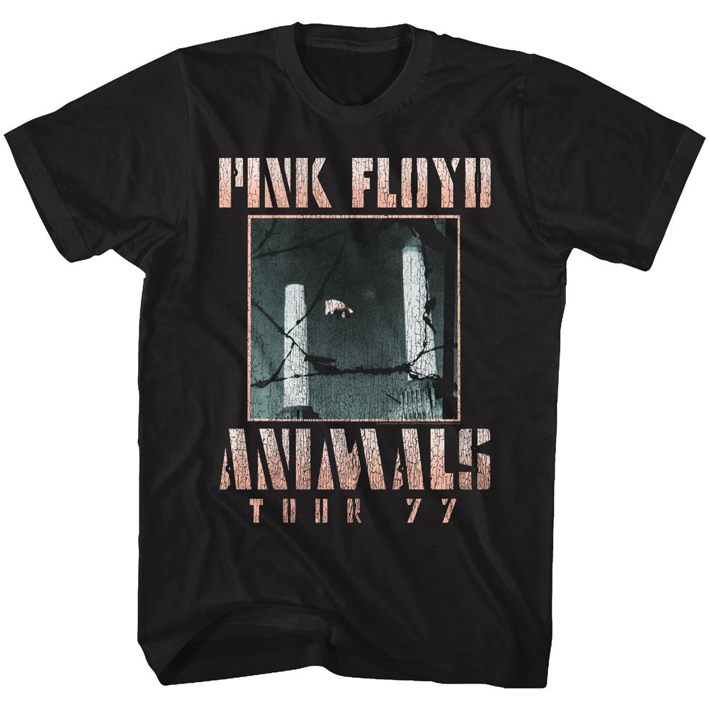 Pink Floyd Tall T-Shirt Animals Tour 77 Black Tee