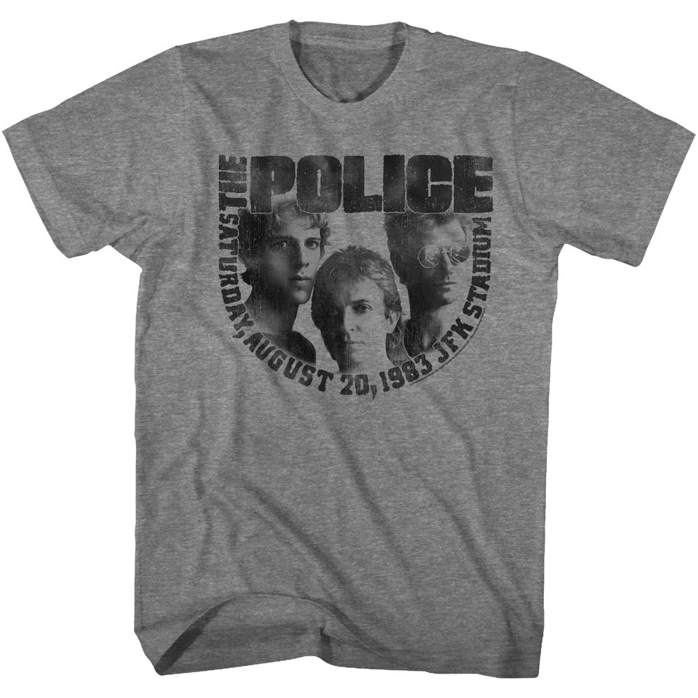 The Police T-Shirt 1983 JFK Stadium Concert Graphite Heather Tee
