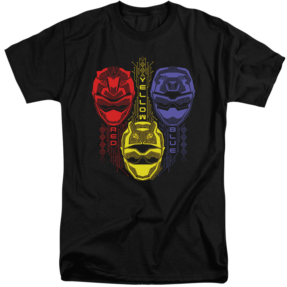 Power Rangers Tall T-Shirt Red Yellow Blue Black Tee