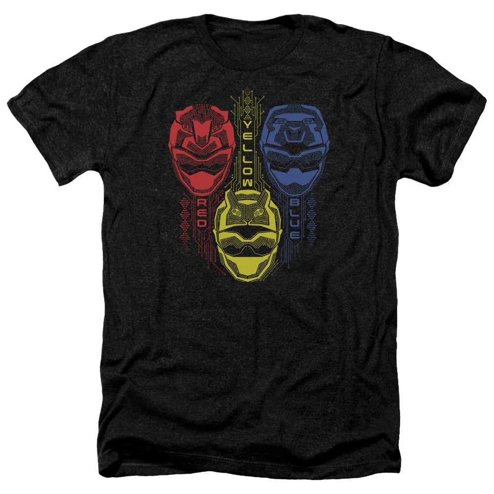 Power Rangers Heather T-Shirt Red Yellow Blue Black Tee