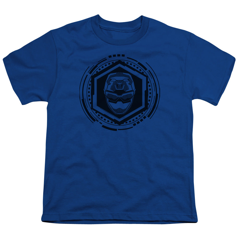 Power Rangers Kids T-Shirt Blue Ranger Helmet Royal Tee