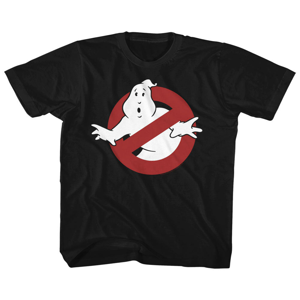 The Real Ghostbusters Kids T-Shirt No Ghost Sign Black Tee