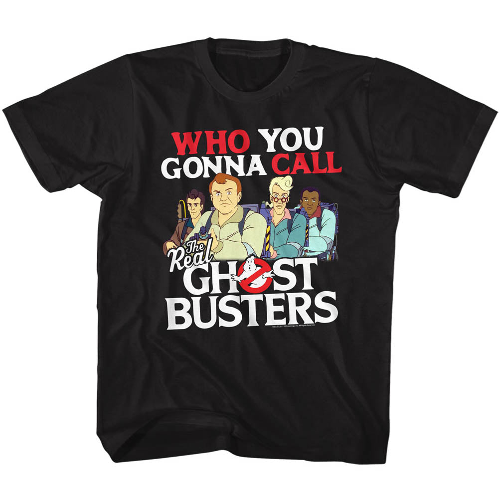 The Real Ghostbusters Kids T-Shirt Who You Gonna Call Black Tee