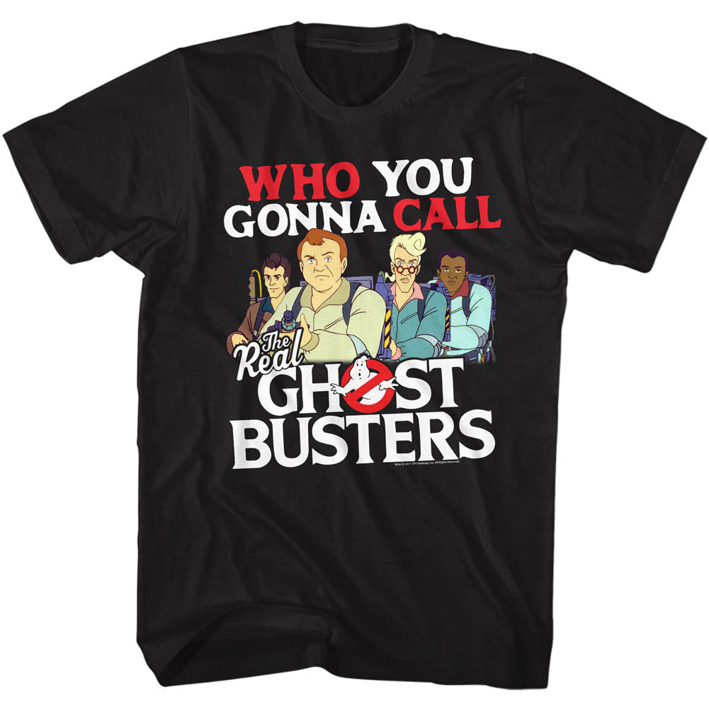 The Real Ghostbusters T-Shirt Who You Gonna Call Black Tee
