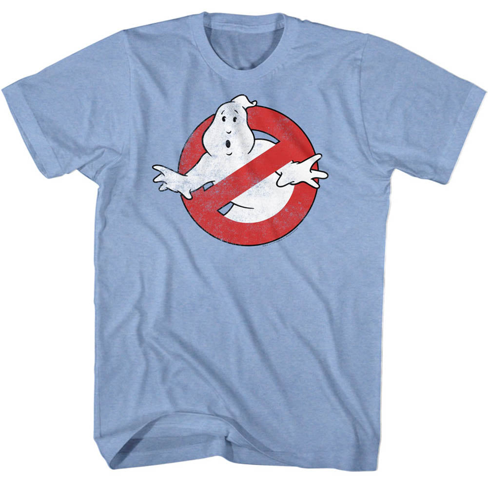 The Real Ghostbusters T-Shirt No Ghost Logo Light Blue Heather T