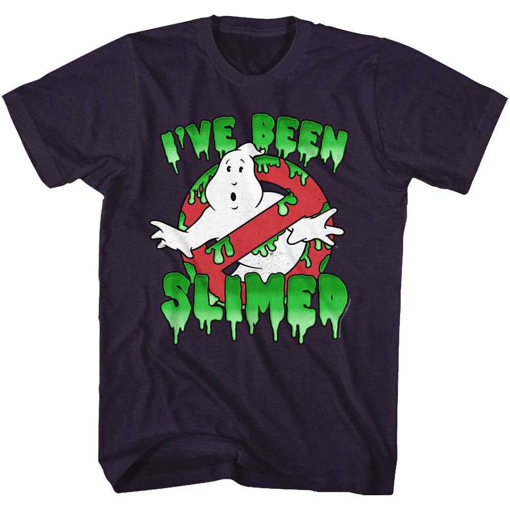 The Real Ghostbusters T-Shirt I've Been Slimed Blackberry Heather Tee