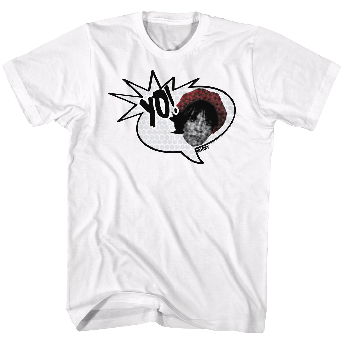 Rocky Tall T-Shirt Yo Adrian Chat Bubble White Tee