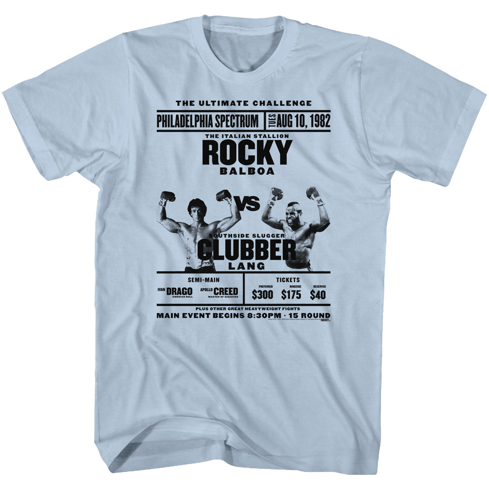 Rocky T-Shirt The Ultimate Challenge Clubber Lang Poster Light Blue Tee