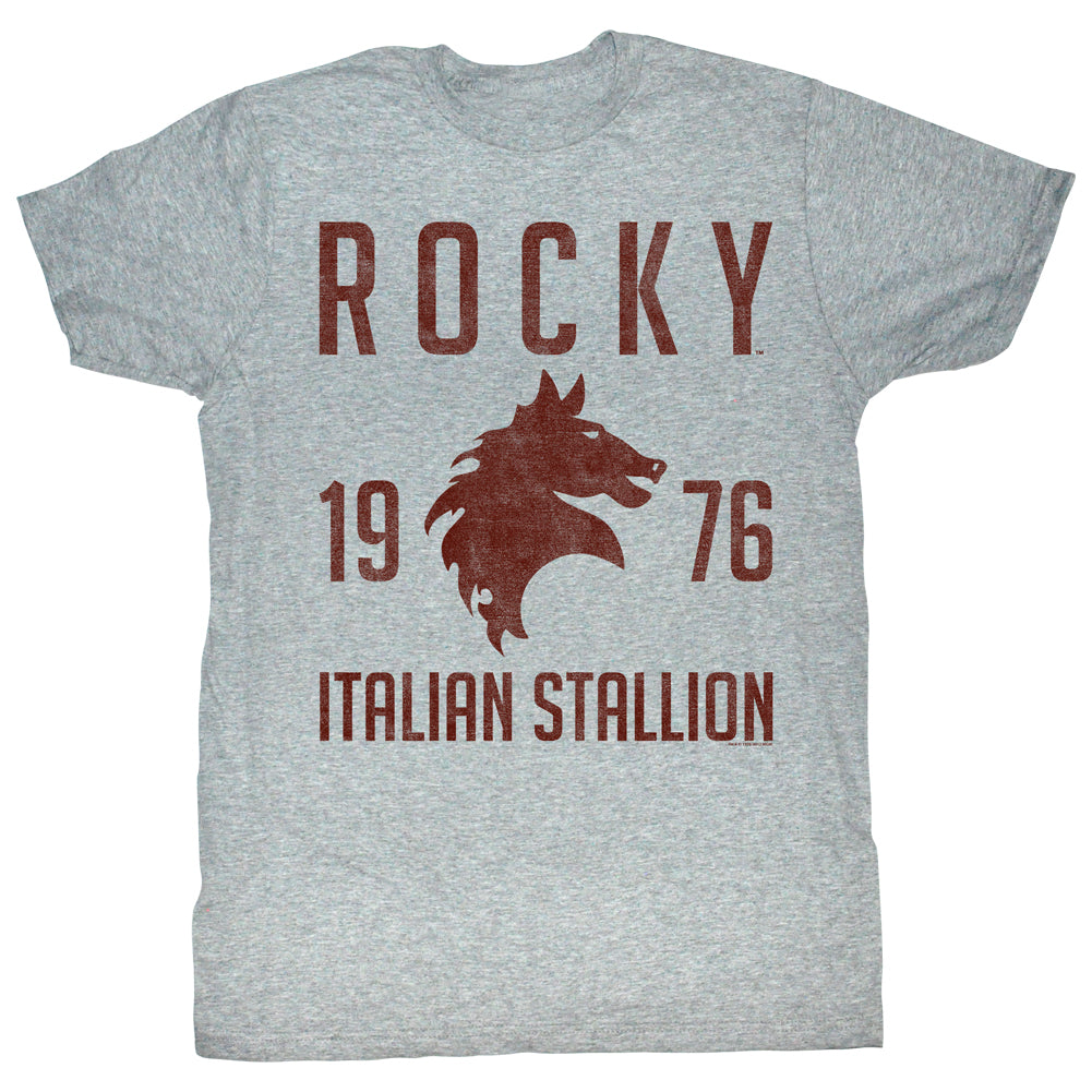 Rocky Tall T-Shirt Vintage 1976 Italian Stallion Gray Heather Tee