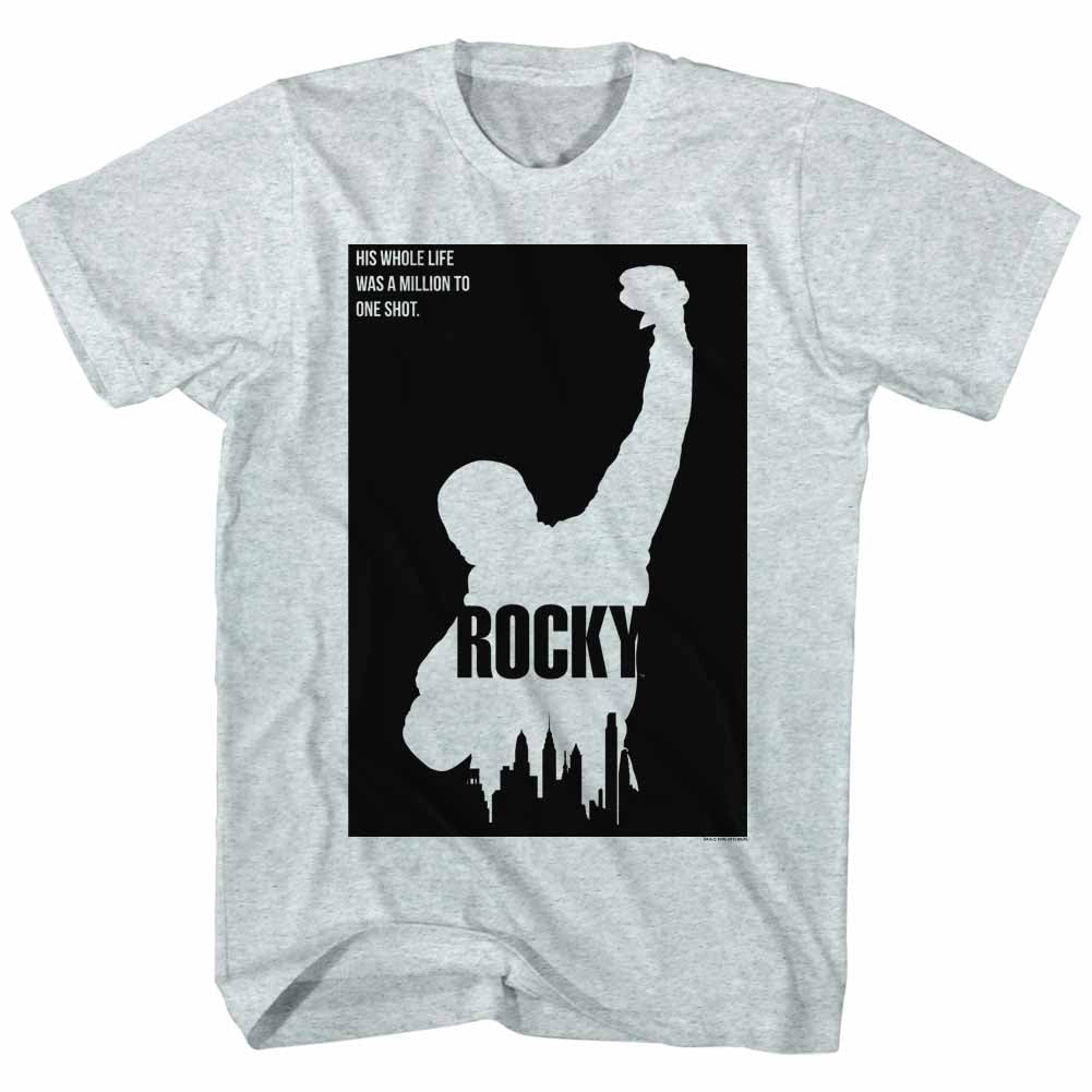 Rocky Tall T-Shirt Silhouette With City Skyline Gray Heather Tee