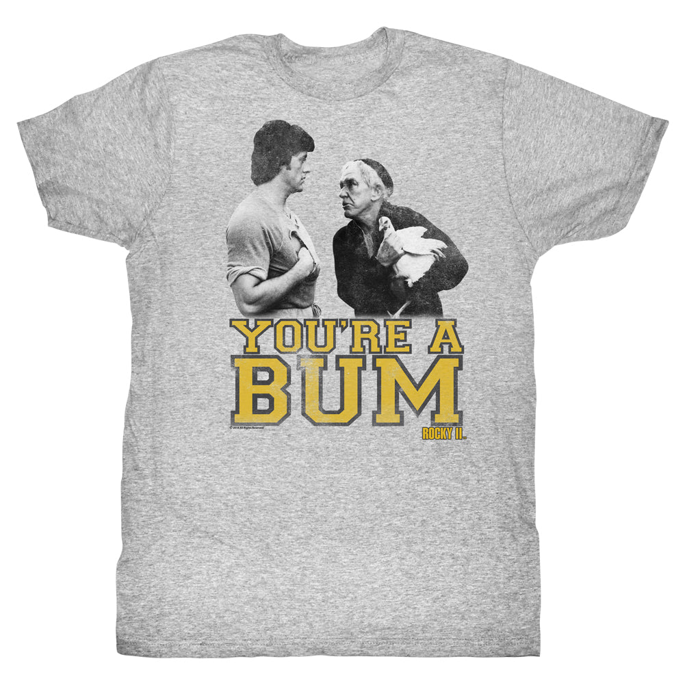 Rocky Tall T-Shirt Mick You're A Bum Gray Heather Tee