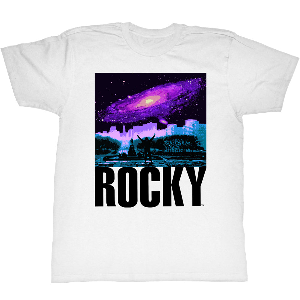 Rocky Tall T-Shirt Top Of Stairs Galaxy White Tee