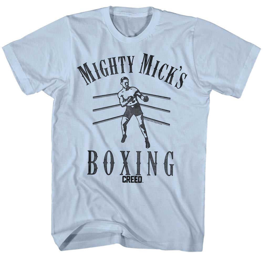 Rocky T-Shirt Mighty Mick's Boxing In Ring Light Blue Tee