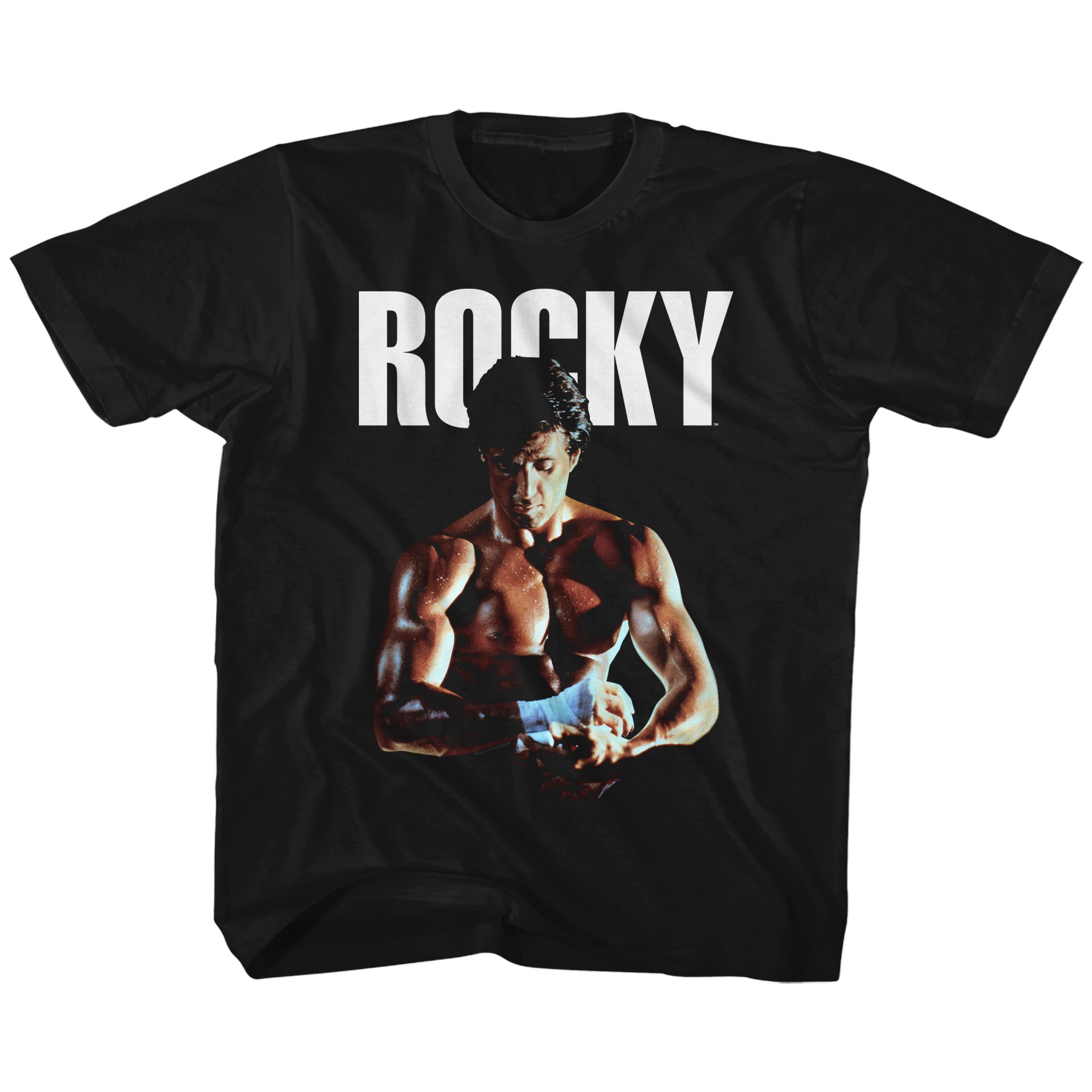 Rocky Toddler T-Shirt Taping Fist Portrait Black Tee
