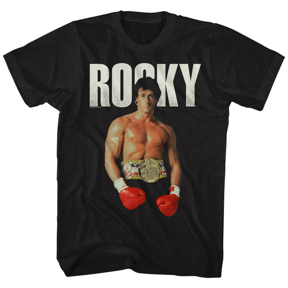 Rocky Tall T-Shirt Champ Flex Pose Black Tee