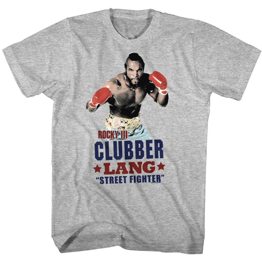 Rocky Tall T-Shirt Clubber Lang Street Fighter Gray Heather Tee