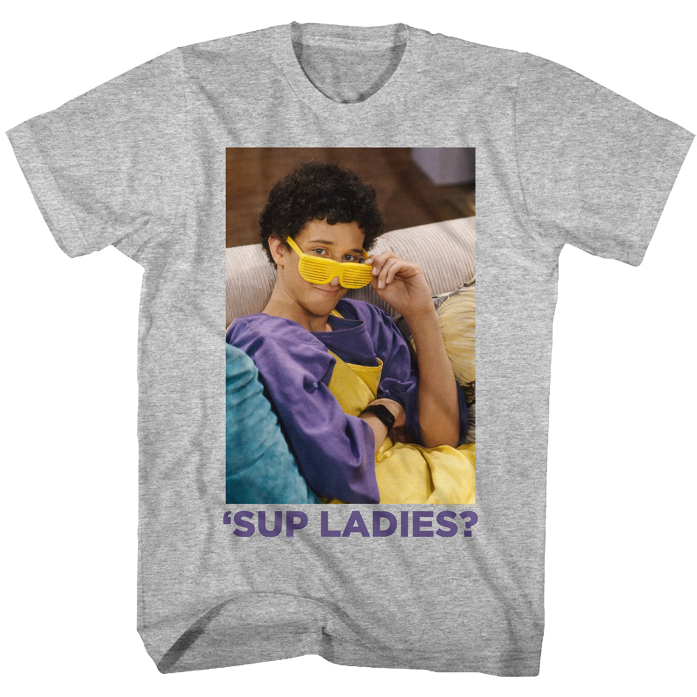 Saved by the Bell Sup Ladies Adult Grey Tee Shirt