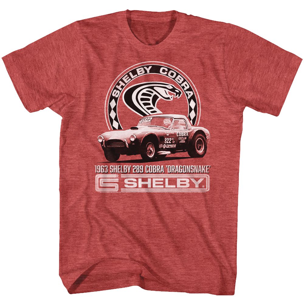 Shelby T-Shirt 1963 289 Cobra Red Heather Tee