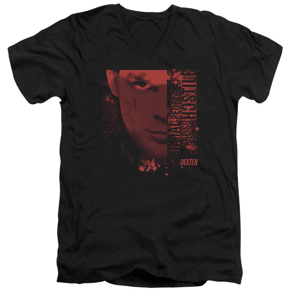 Dexter Slim Fit V-Neck T-Shirt Normal People Black Tee