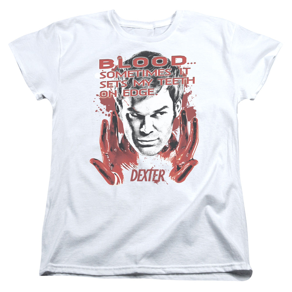 Dexter Womens T-Shirt Blood White Tee