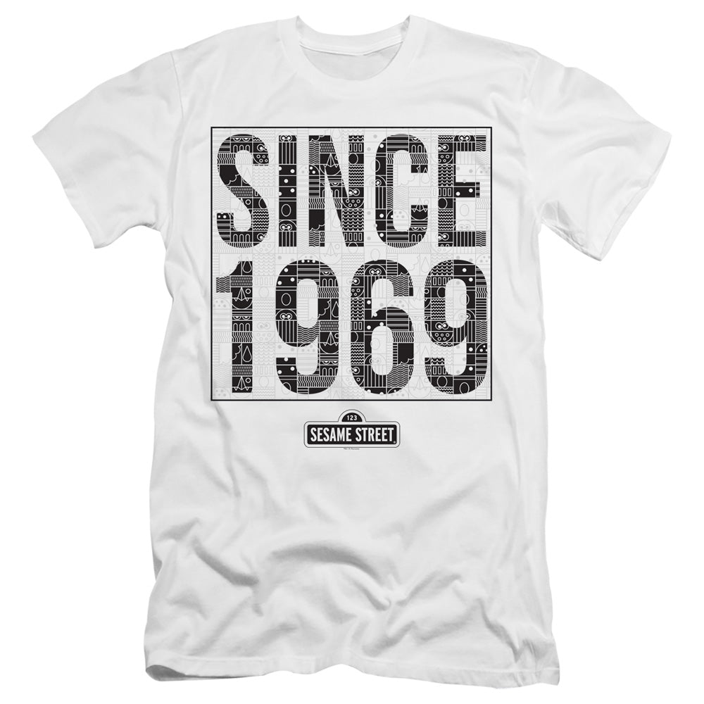 Sesame Street Slim Fit T-Shirt Since 1969 White Tee