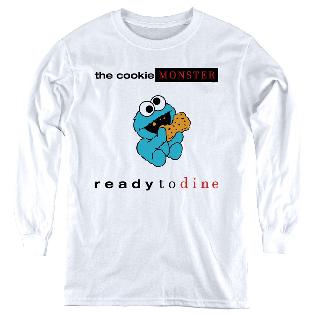 Sesame Street Kids Long Sleeve Shirt Ready to Dine White Tee